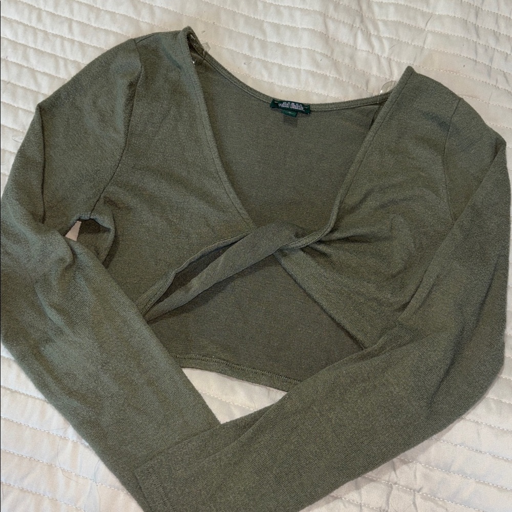 Wild Fable Sage Green Top